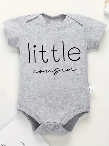 Big Little Cousin Newborn Twin Boy Clothes – Cotton Onesies, Fashionable & Cozy Baby Bodysuit – Skin-friendly Infant Pajamas for Boys and Girls