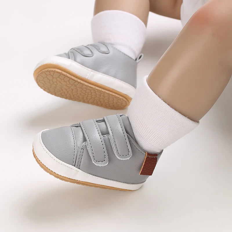 New Baby Shoes Retro Leather Boy Girl Multicolor Toddler Rubber Sole Anti-Slip First Walkers Infant Moccasins