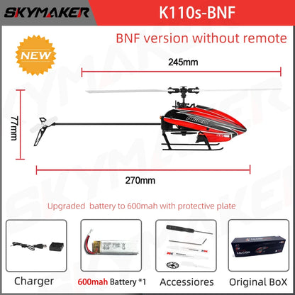 WLtoys XK K110s RC Helicopter – 2.4G 6CH 3D Brushless Motor Quadcopter Drone Toy