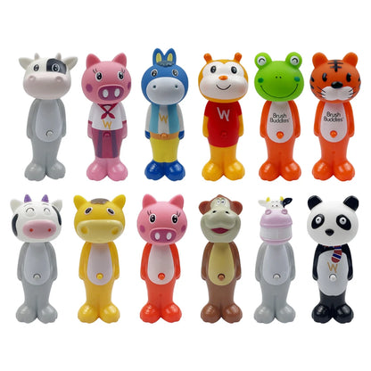 1Pc Cute Kids Toothbrush, Soft Bristle Animal Shaped Tooth Cleaner, Retractable Bounce-Up Child Teeth Brush