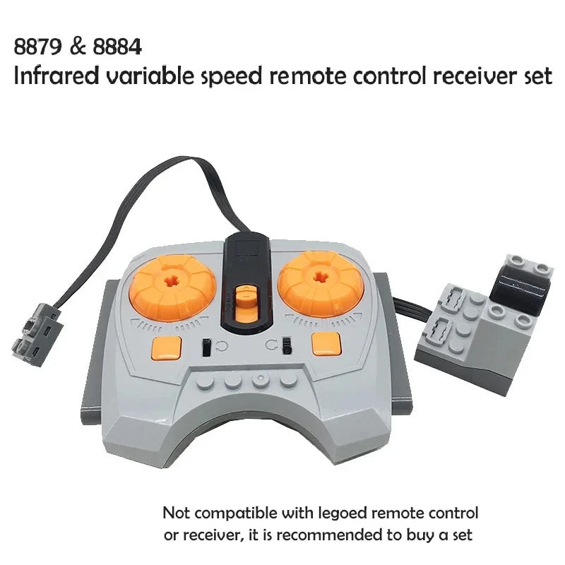 MOC Power Functions Motor Kit – IR Remote Control, Receiver, and Battery Box for Technical Building Blocks