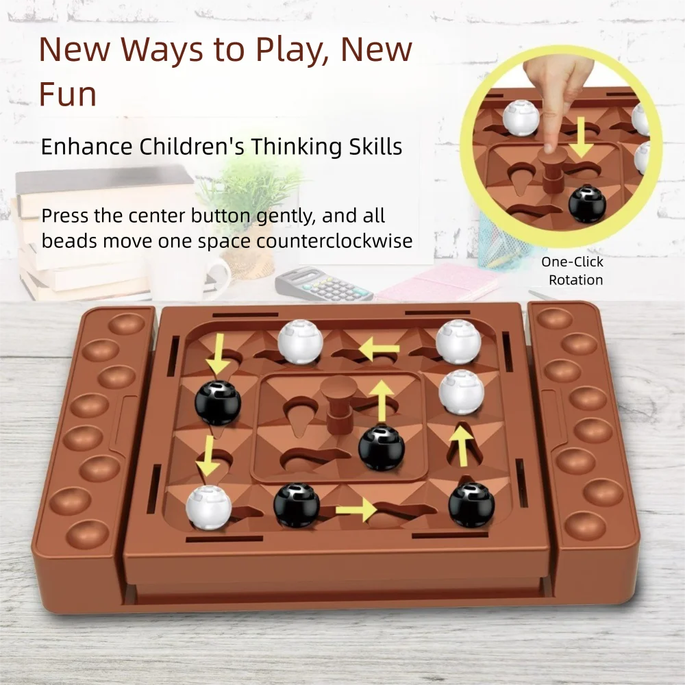 Interactive Touch Flip Black and White Chess Thinking Reasoning Toy Intelligent Tabletop Board Game Fun Chess Track Game
