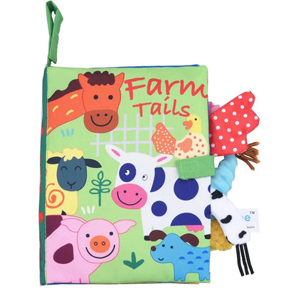Quiet Book for Toddler - Animal Cognitive Fabric Activity Busy Book, Montessori Baby Toy, Cloth Crinkle Books for Babies 6-12 Months