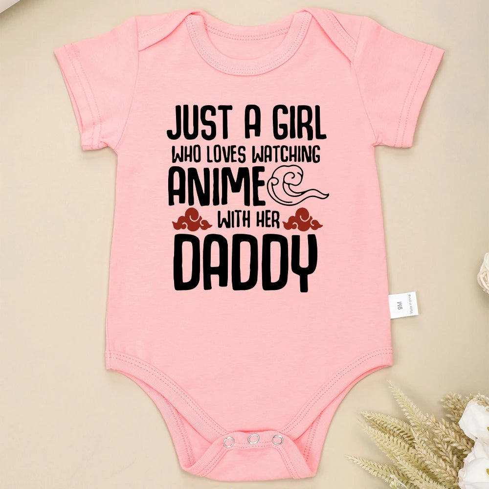Cute Baby Girl Onesie – High-Quality 100% Cotton Newborn Bodysuit – Anime-Inspired Fashion Outfit for Infants (0-24 Months)