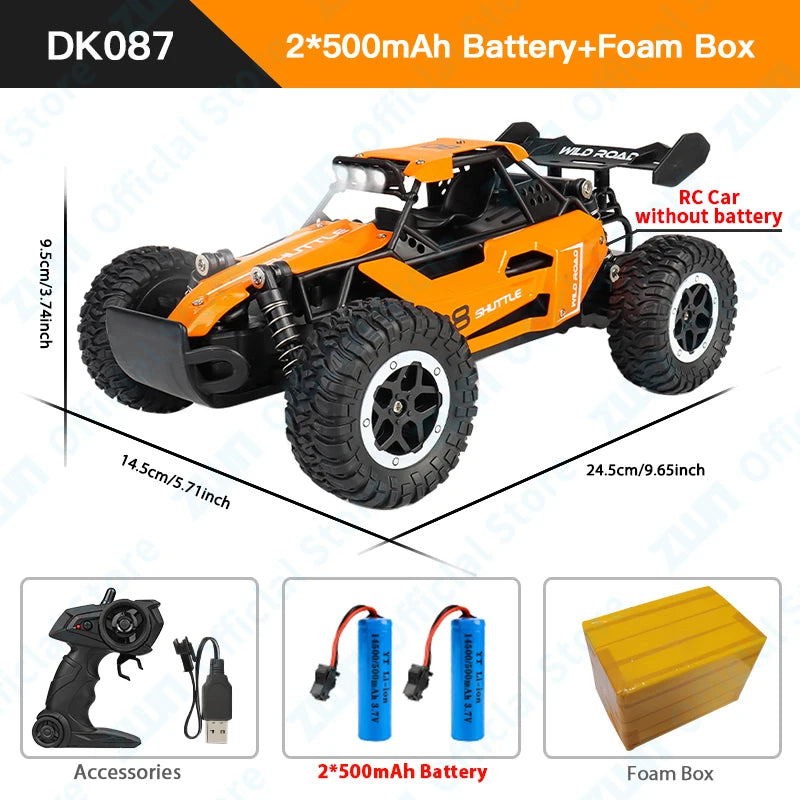 ZWN 1:16/1:20 RC Car with LED Light and 2WD Off-Road Climbing Remote Control