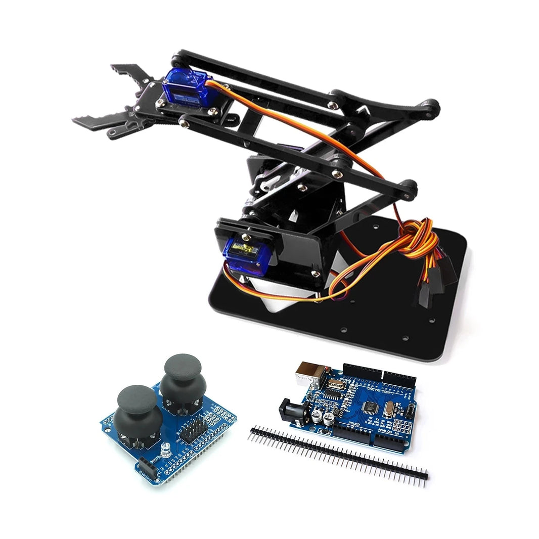 SG90 4 DOF Unassembled Acrylic Mechanical Robot Manipulator Claw for Arduino, UNO Programmable DIY Robot Arm Starter Kit