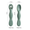 2PCS Silicone Baby Spoons Set – First Stage Utensils for Baby Led Weaning – Chew Training Spoons for Self-Feeding – Soft & Safe Baby Feeding Utensils