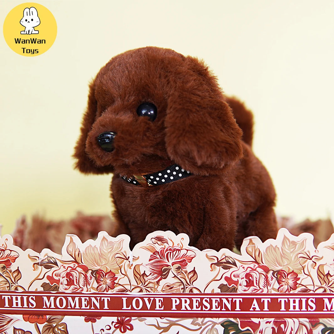 Plush Puppy Electronic Interactive Toy – Walking, Barking, Wagging Tail – Kids Gift