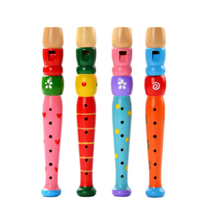 Colorful Wooden Flute Toy – Educational Musical Instrument for Kids, Trumpet Bugle Style Hooter, Fun Learning Toy for Children