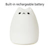 Colorful LED Night Light Cute Cat Silicone Soft Breathing Cartoon Nursery Lamp for Kids Gift