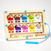 Montessori Magnetic Color & Number Sorting Wooden Maze Bead Toy - Sensory Educational Game for Kids