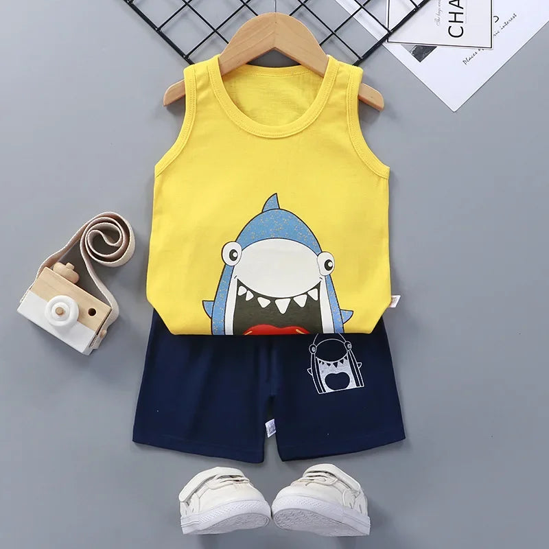 Summer Baby Clothes Set – Casual Baby Boy Clothing Set with T-shirt & Shorts – Kids Unisex Short Sleeve Sports Outfit – Infant Baby Girl Clothes