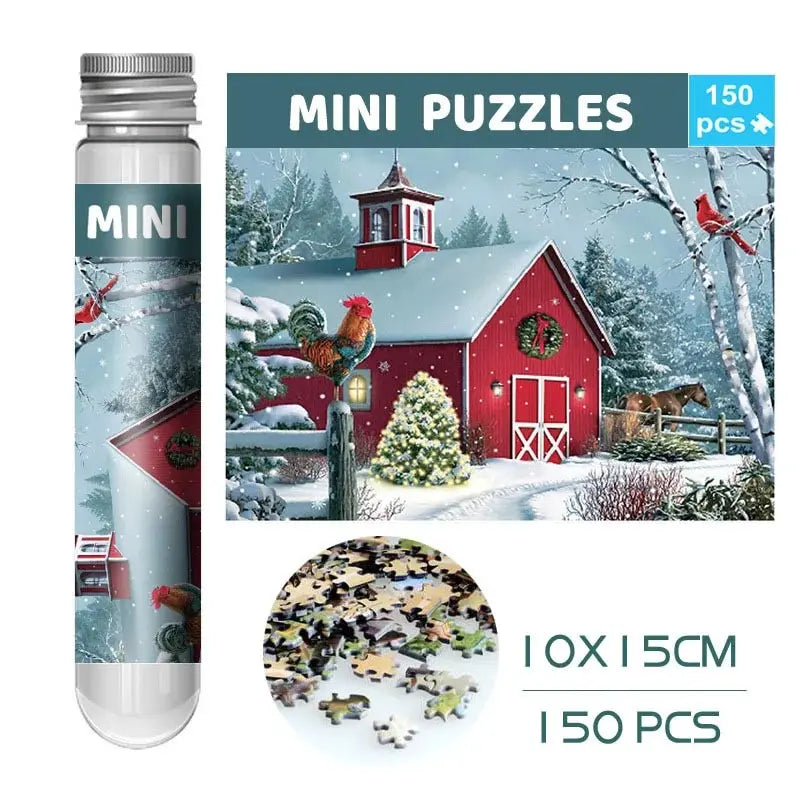 150pcs Test Tube Puzzle, Strolling in the Rain Mini Travel Puzzle, Christmas Gift, Paris Tower, New Year Decoration