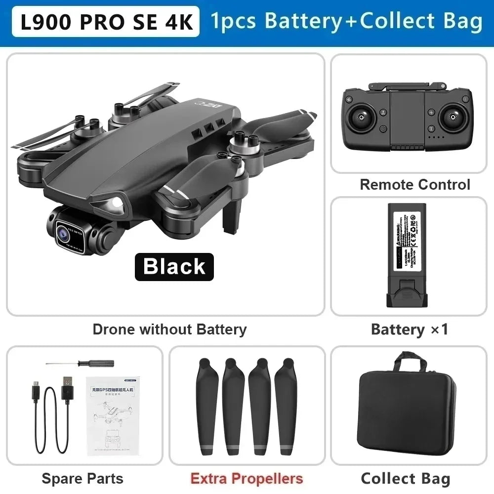 L900 Pro SE Max GPS Drone – 4K Dual HD Camera 5G WiFi FPV Quadcopter with Obstacle Avoidance