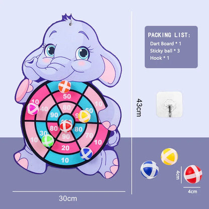 Montessori Sticky Ball Dartboard Slingshot Target – Kids Indoor & Outdoor Catapult Throwing Game
