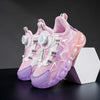 Kids Breathable Mesh & PU Leather Sneakers - Lightweight School Sports Running Shoes (Ages 7-13)
