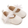 0-18M Lace Bow Mary Jane Spring Baby Shoes – PU Soft Sole Non-Slip First Walker Princess Shoes for Newborn Girls