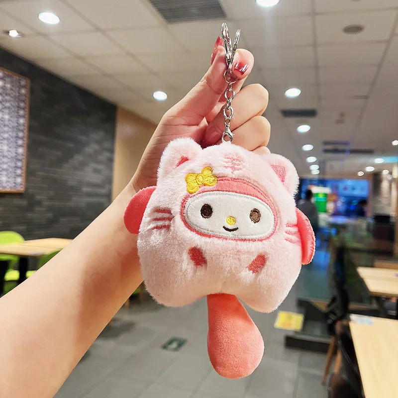 Sanrio Plush Doll Keychain – Melody, Cinnamoroll, Pochacco Bag Pendant for Kids and Girls