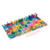 Montessori Wooden Alphabet Busy Board Puzzle - Multicolor Early Learning Toy (Fruits, Animals, Traffic)
