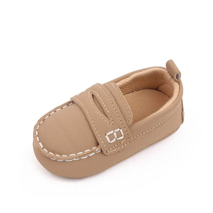 Fashion Leather Infant Crib Shoes – Baby Boys Loafers, Soft Sole Anti-Slip Moccasins for Newborns & Toddlers (1 Year Old)