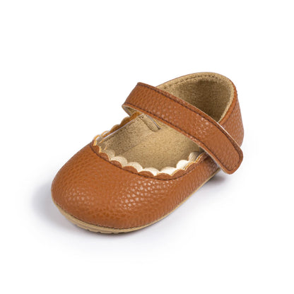 Newborn Baby Breathable Fashion Leather Shoes – Lace Princess Shoes with Non-Slip Soft Bottom