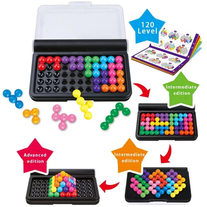 120 Challenges IQ 3D Puzzle Game (Classic Pyramid Plate, Montessori Toy, 6 in)