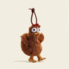 Fur Chicken Plush Bag – Ugly Hen Handbag with Funny Kawaii Chicken Pendant Keychain for Women