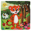 New 20 Piece Wooden 3D Puzzle, Cartoon Animal & Vehicle Jigsaw, Montessori Educational Toy for Kids, Baby 1-3 Years