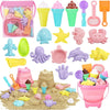 20-Piece Beach Toy Set for Kids and Toddlers with Collapsible Bucket, Shovels, Mesh Bag, and Sand Molds