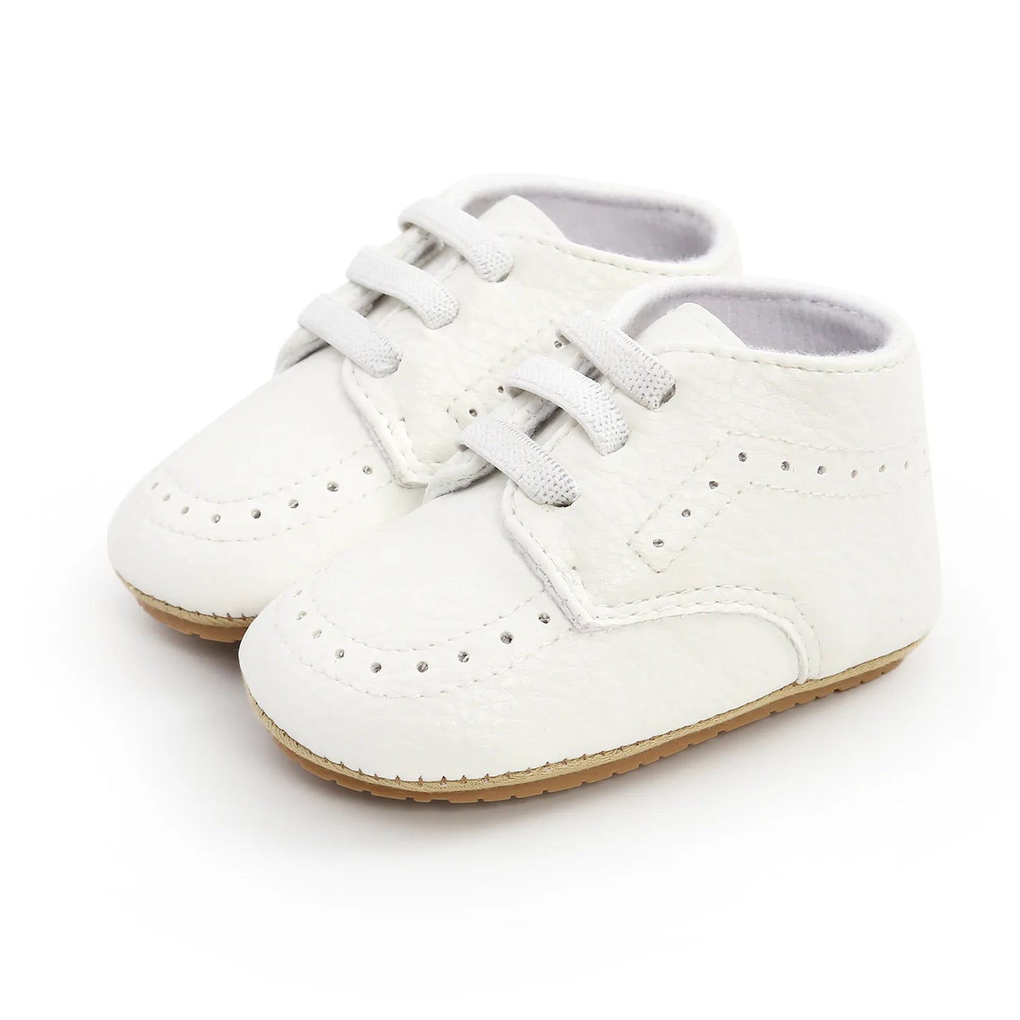 Meckior Baby Shoes Retro Leather Boy Girl Multicolor Toddler Rubber Sole Anti-Slip First Walkers Infant Shoes