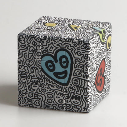 Magic Cube 3x3x3, Cartoon Alien Dollar Graffiti UV, Fun Stress Relief Puzzle, Professional Smooth Speed Game, Children's Toy Gift