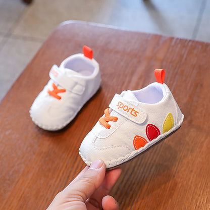 HAIZHIW Newborn Baby Boy & Girl Leather Shoes – Infant First Walkers, Non-Slip Rubber Toddler Retro Shoes (0-18M)