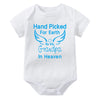 Hand Picked for Earth By My Grandpa/Grandma in Heaven Baby Bodysuit – Summer Short Sleeve Romper, Infant Jumpsuit, Baby Clothes