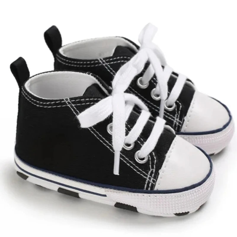 New Baby Shoes Boys Girls Classic Canvas Casual Sneakers Newborn First Walker Toddler Soft Sole Non-Slip Walking Shoes