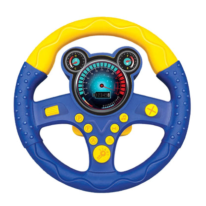 Electric Simulated Driving Steering Controller Portable Wheel Copilot Toy with Light and Sound Educational Gift for Kids