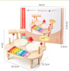 Wooden Xylophone Drum Set for Toddlers – Montessori Baby Musical Instruments, Drum Set Percussion Toys, Ideal for Early Learning and Development.
