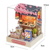 Mini DIY Wooden Dollhouse Kit 11.5 x 9 x 9 cm (4.5 x 3.5 x 3.5 in) - 3D Miniature House with Furniture & Dust Cover, Assembly Model Gift for Teens & Adults