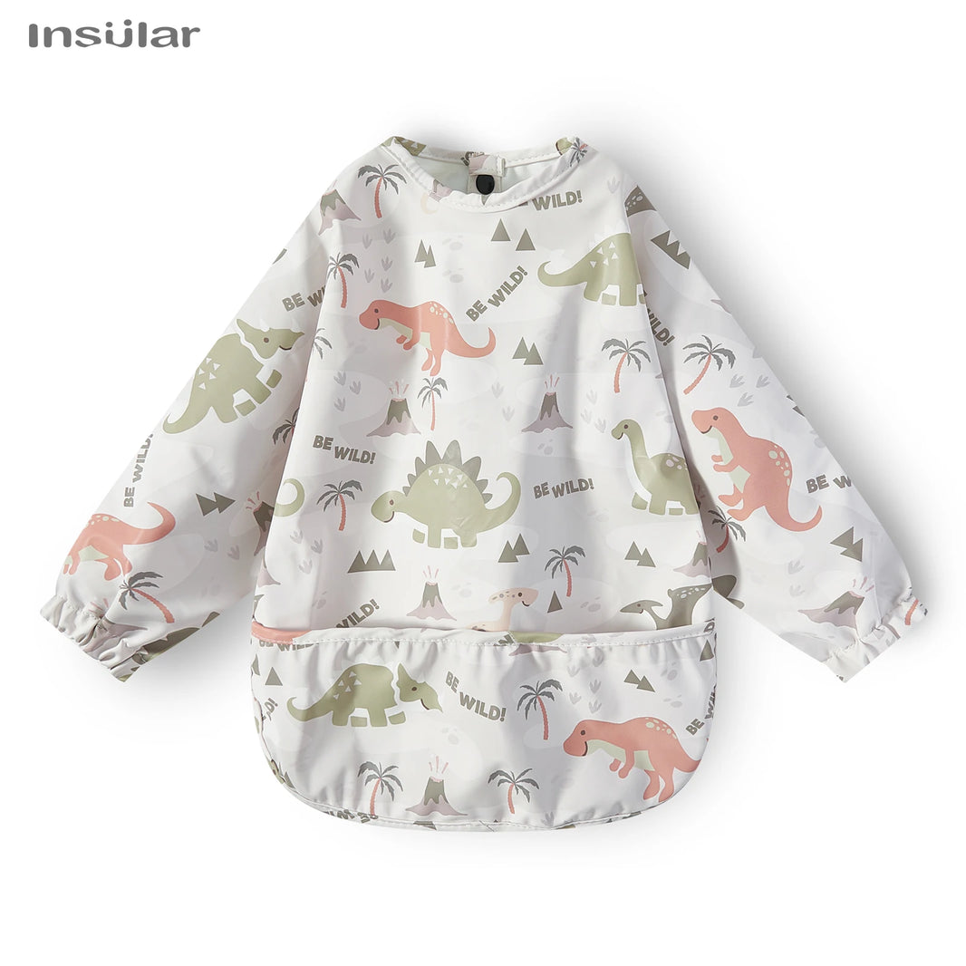 Waterproof Long-Sleeve Baby Bib with Pocket – Full-Cover Feeding Apron for Mess-Free Mealtime - Kidzy Market