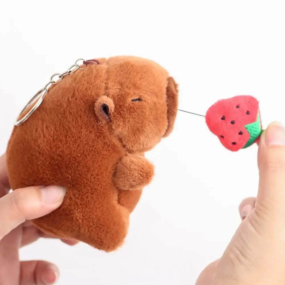12cm Cute Capybara Plush Keychain, Cartoon Simulation Pendant for School Bags