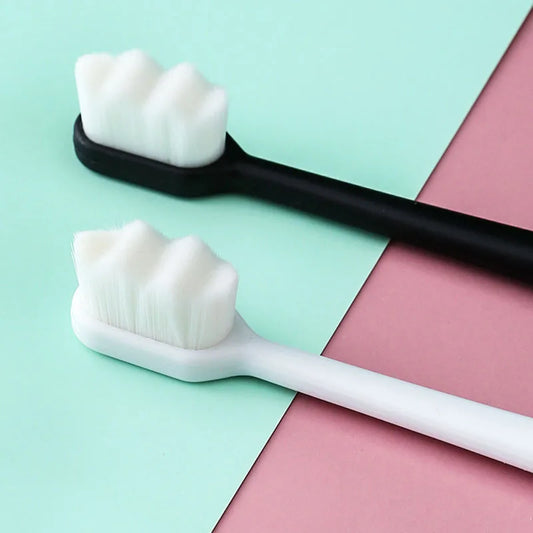 Eco-Friendly Ultra-Fine Soft Bristle Manual Toothbrush for Adults & Kids - Deep Cleaning with Flat & Wave Head for Oral Care