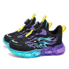 Unisex Kids Anti-Slip Leather Sneakers - Lightweight Dragon Print Running & Casual Shoes (EU 28-39)
