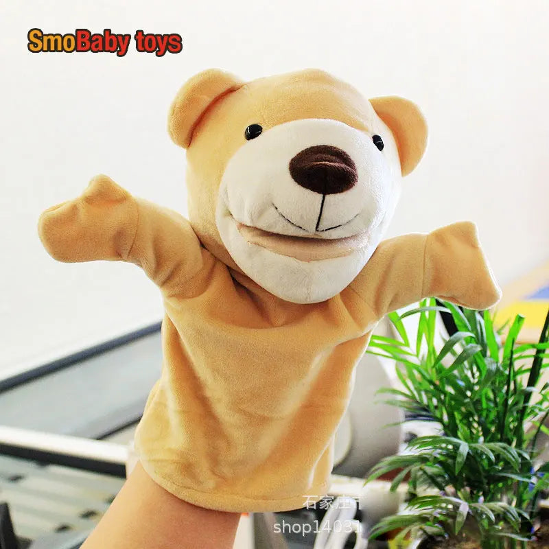 25cm Soft Plush Hand Puppets, Elephant Lion Monkey Stuffed Animal Story Dolls for Children