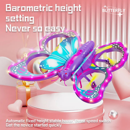 New V40 Glitter Butterfly Mini RC Quadcopter – 2.4 GHz Gravity Sensing Drone Toy Gift