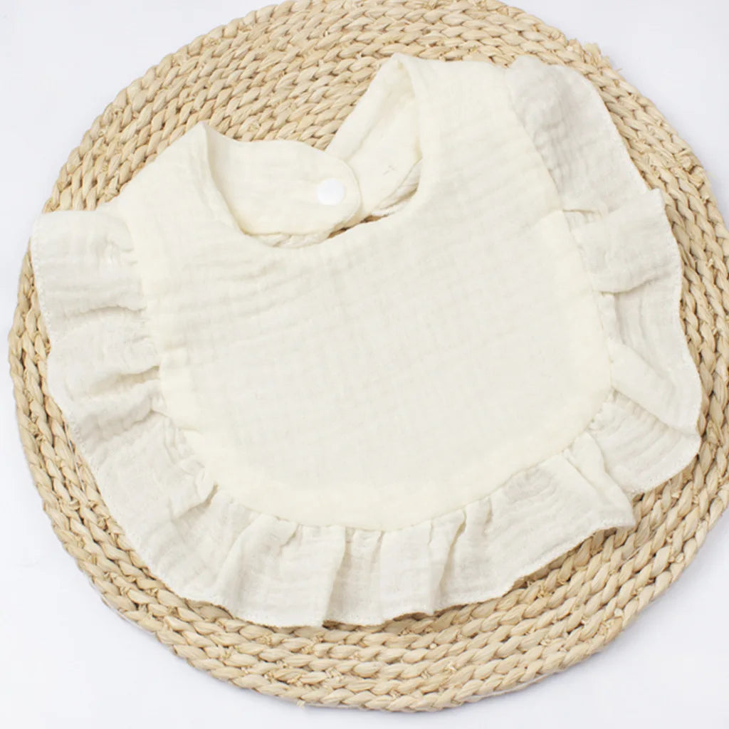Gauze Baby Bib for Boys & Girls | Pure Cotton Candy Colored Lace Saliva Bib | Soft & Comfortable Solid Color Towel for Babies - Kidzy Market
