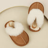 Little Kids Snow Boots, Solid Warm Shallow Boys Girls Genuine Leather Winter Shoes with Thick Plush, Toddler Casual Shoes