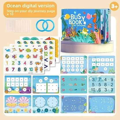 Busy Book for Kids – Animals, Vehicles, Dinosaurs Stickers with Number and Letter Matching Games, Interactive Learning Activity Book