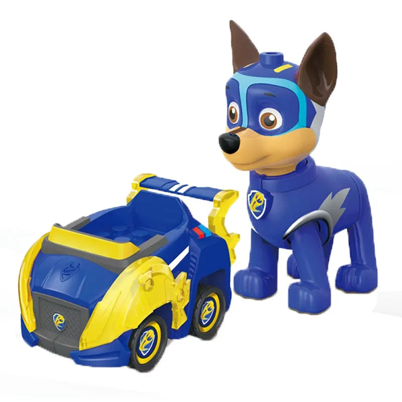 Paw Patrol Vehicle Playset – Chase, Skye, Marshall Pull Back Cars with Ryder Figure Building Blocks Toy
