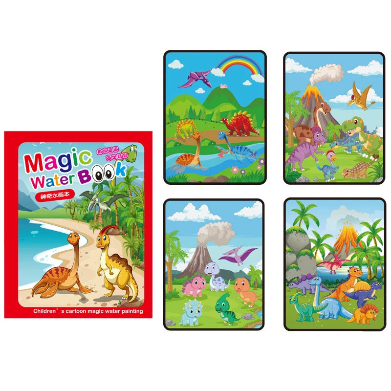 Kids Magic Water Drawing and Coloring Book – Reusable Painting Toy for Boys and Girls