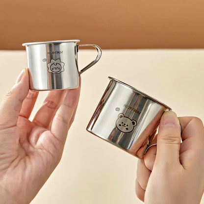 WORTHBUY 304 Stainless Steel Mini Mug with Handle — Anti-Drop Portable Kids Water & Milk Cup for Tea & Outdoor Picnic Drinkware