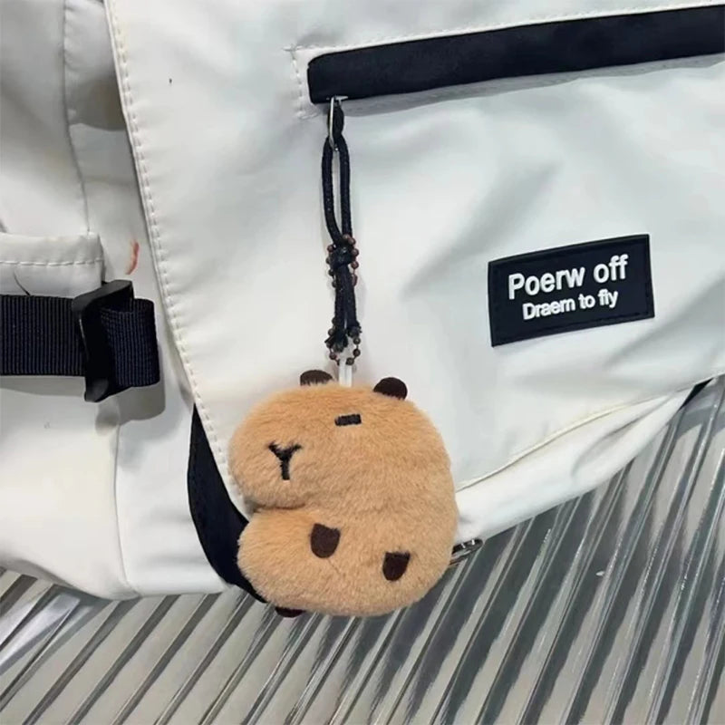 Soft Stuffed Capybara Plush Doll – Cartoon Bag, Backpack, and Car Keychain with Squeak Toy